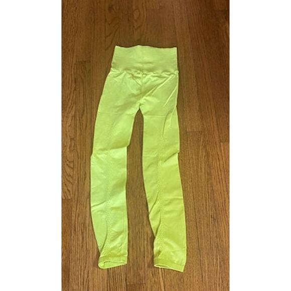 FREE PEOPLE MOVEMENT Women's Leggings High Rise Pull On XS/S Highlighter Yellow - Picture 1 of 4